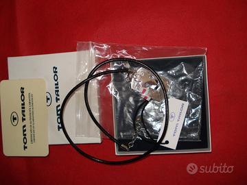 Collana uomo caucciù croce acciaio Tailor