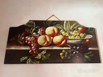 Quadro con frutta in legno
