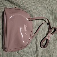 borsa di borsalino grigia lucida con tracolla