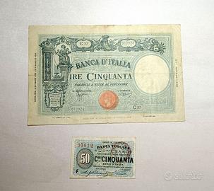 Lotto 2 banconote antiche italiane