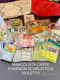 Completo Mancoliste Pokemon Scarlatto e Violetto