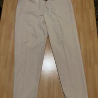 Pantaloni beige con cintura integrata