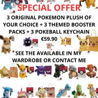 3 peluche Pokemon originali 59,90