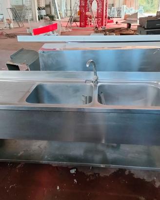 lavabo in acciaio 140 x 70x85