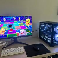 Postazione gaming PC + Monitor + Cuffie + MK