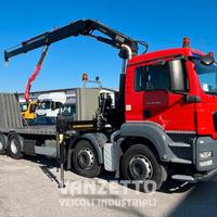 Man tgs 35.360 4 assi pianale / carrellone con gru