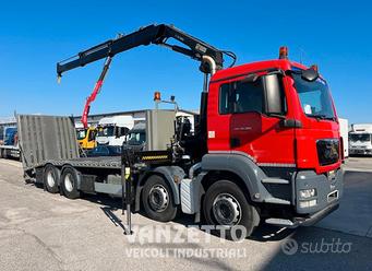 Man tgs 35.360 4 assi pianale / carrellone con gru
