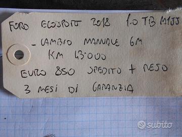 Cambio manuale 6 marce ford ecosport 1,0turbo benz