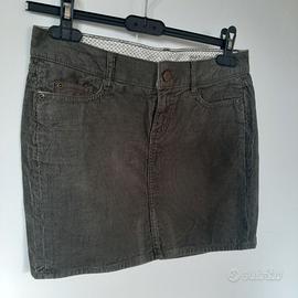 Minigonna vellutino verde H&M L.O.G.G.tg.40 it.