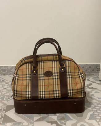 Borsone viaggio vintage Burberry"golf drip"anni 80