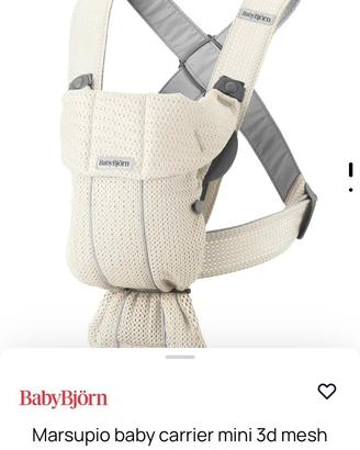 Marsupio BabyBjörn Mini 3D Mesh Cream - Come nuovo