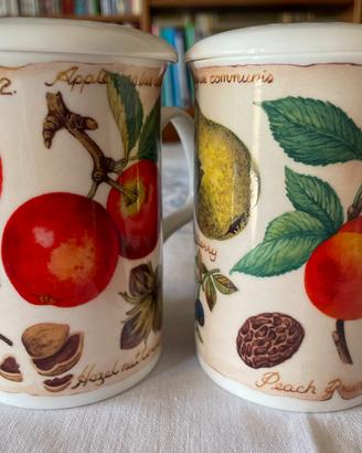 Tazze da infuso con coperchio in porcellana