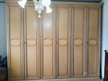armadio a 6 ante in stile veneziano in legno 