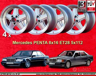 4 pz. cerchi Mercedes Penta 8x16 ET28 5x112 silver