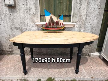vecchio tavolo restaurato in abete shabby industri