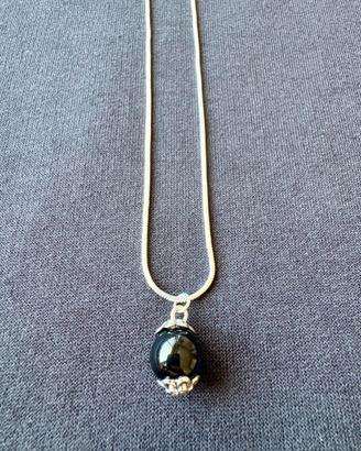 Collana in argento 925 con su coccu pietra onice 