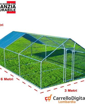 Gabbia Galline 3x6 m x h 2 m - 18mq – azzurro