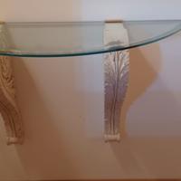 consolle in vetro cristallo sospesa a muro 