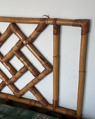 Testiera letto singolo in bambù e midollino