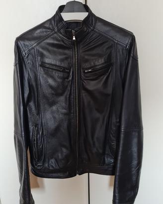 Giacca giubbotto in pelle nero