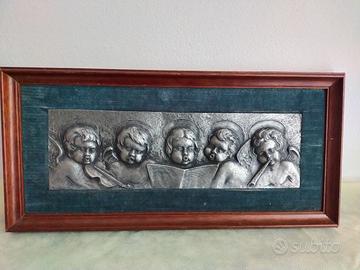 quadro con angioletti in peltro