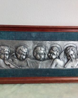 quadro con angioletti in peltro