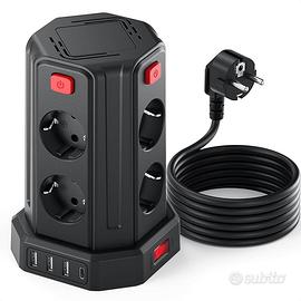 Ciabatta Elettrica Multipresa 3 Metri, con 8 Prese