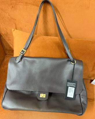 Borsa A Tracolla In Vera Pelle Martellata MADE ITA