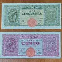 Coppia Banconote 50 - 100 lire
