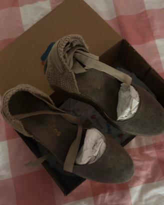 Espadrilles grigio scuro con tacco, 38