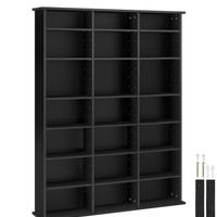 Scaffale CD/DVD/Blu Ray  nero 21 scomparti