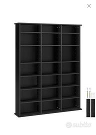 Scaffale CD/DVD/Blu Ray  nero 21 scomparti