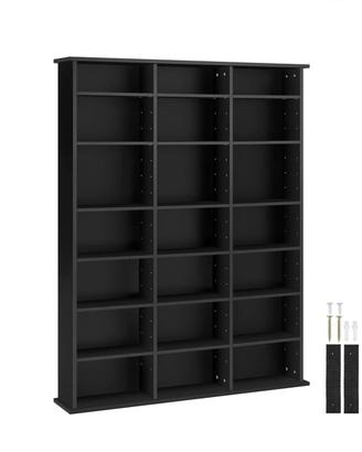 Scaffale CD/DVD/Blu Ray  nero 21 scomparti