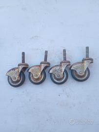4 RUOTE IN FERRO PER CARRELLO VINTAGE