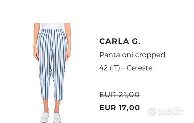 Pantaloni cropped estivi celesti 42 CARLA G