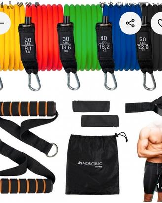 Fasce elastiche - 5 livelli resistenza 68kg massim