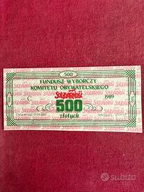 Polonia 500 Sloty Solidarnosc 1989