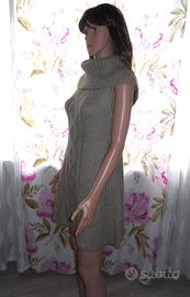 Abito senza maniche in Lana Merinos Beige Tg UNICA