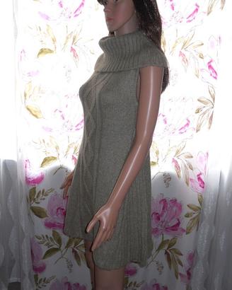 Abito senza maniche in Lana Merinos Beige Tg UNICA