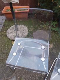 sedie plexiglass e acciaio  coppia ikea