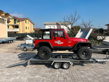 Rimorchio trasporto auto e cose basculante per 4x4