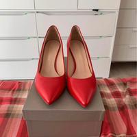 Decollette vero cuoio rosse stelio malori 38