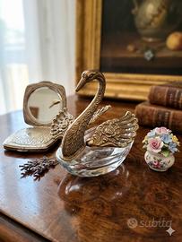 Cigno Vintage in Ottone e Cristallo/Vetro – Portas