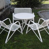 SET SEDIE DA GIARDINO CON TAVOLO E PANCHINA