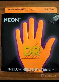 corde Neon DR Orange colorate chitarra elettrica
