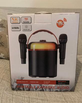 KARAOKE PORTATILE COMPLETO DI 2 MICROFONI - NUOVO
