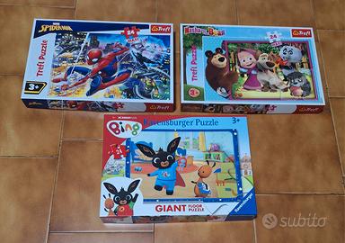 Puzzle vari : Masha e orso - Bing - Spiderman 3+