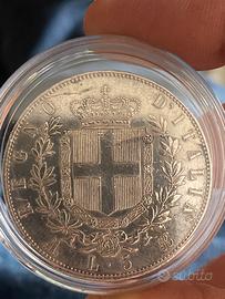 5 lire 1872 Argento Regno D’Italia