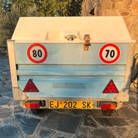 Carrello appendice con gabbie per trasporto cani