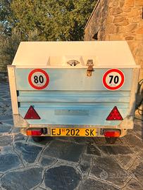 Carrello appendice con gabbie per trasporto cani